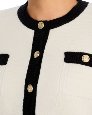 100% Cashmere Contrast Trim Cardigan - Exclusive