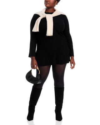 100% Cashmere Contour Ribbed Mini Dress - Exclusive