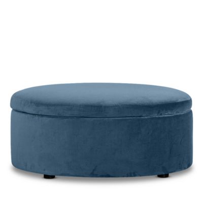 Alta Large Round Storage Ottoman, in Fabric