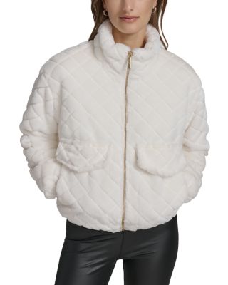 Marc New York - Quilted Faux Fur Bomber Jacket