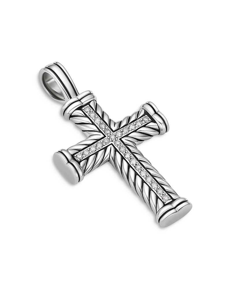 David Yurman Chevron Cross Pendant in Sterling Silver, 41.5mm
