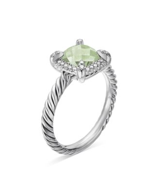 Sterling Silver Petite Chatelaine&reg; Ring with Prasiolite & Diamonds - Exclusive