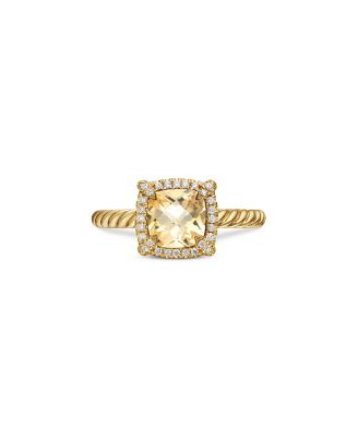 David Yurman - Petite Ch&acirc;telaine&reg; Pav&eacute; Bezel Ring in 18K Yellow Gold with Diamonds & Gemstones