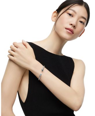 Sterling Silver Cable Classics Bracelet with Gemstones & Diamonds