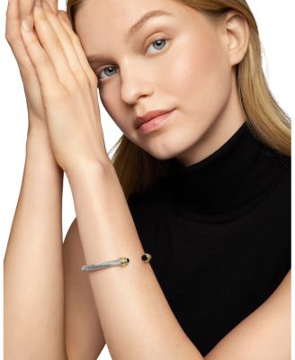 Cable Classic Bracelet with Black Onyx and 14K Gold, 5mm