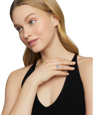 Sterling Silver Petite Chatelaine&reg; Ring with Gemstone & Diamonds - Exclusive