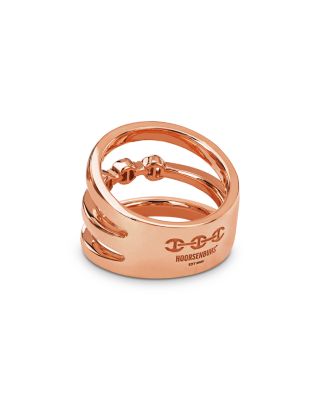 18K Rose Gold Asset Diamond Accent Three Row Ring