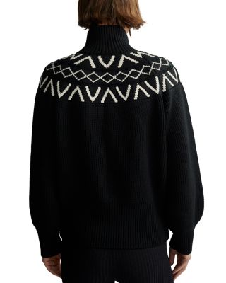 Marcie Fair Isle Yoke Mock Neck Knit Sweater