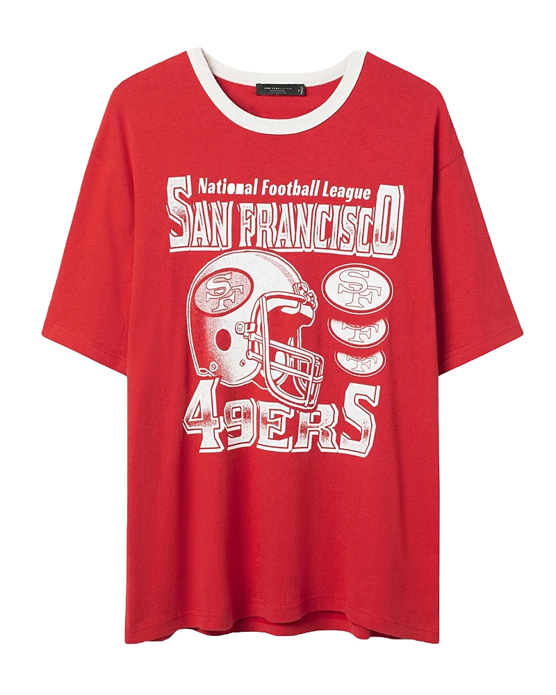 Junk Food Clothing Unisex Nfl San Francisco 49ers Oversized Ringer Tee In Licorice