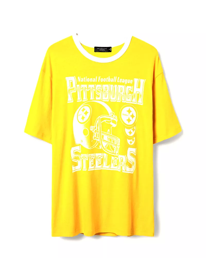 Junk Food Clothing Unisex Nfl Pittsburgh Steelers Oversized Ringer Tee