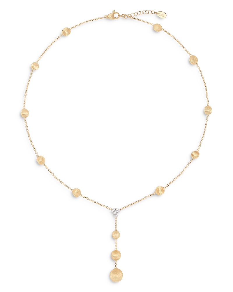 Marco Bicego Bead Station Y-necklace In 18k Yellow Gold