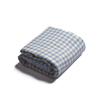 Piglet in Bed - Gingham Linen Blend Duvet Cover, Twin