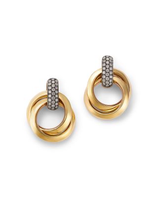 Bloomingdale's Fine Collection - Diamond Double Circle Earrings in 14K Yellow Gold, 0.42 tcw