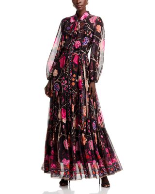 Kobi Halperin - Leah Floral Print Tie Neck Maxi Dress