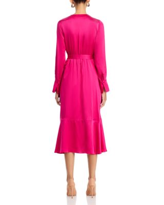 Victoria Tie Waist Long Sleeve Midi Dress
