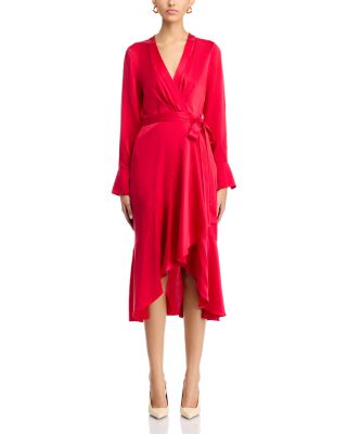 Victoria Tie Waist Long Sleeve Midi Dress