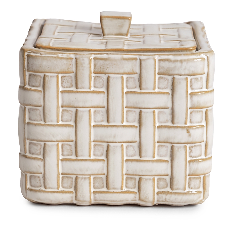 Shop Kassatex Cane Cotton Jar In Natural