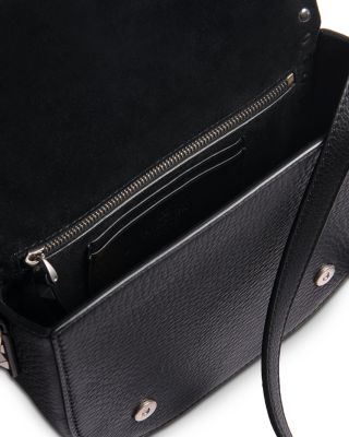 Men&#39;s Rockstud Textured Leather Messenger Bag