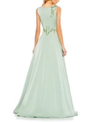  Appliqued Sleeveless A Line Gown