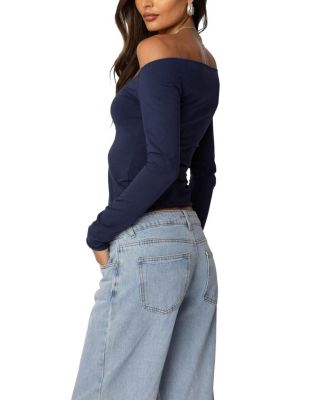 Nattie Off Shoulder V Neck Top