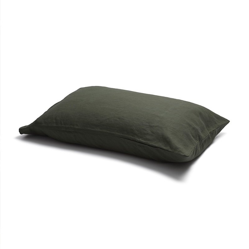 Piglet In Bed Linen Blend Pillowcase Pair In Green