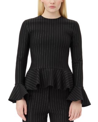 GANNI - Stripe Peplum Blouse