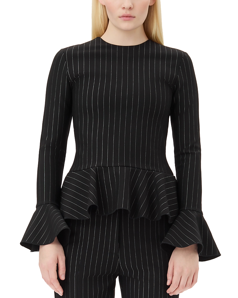 Ganni Stripe Peplum Blouse