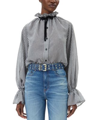 GANNI - Printed Button Front Blouse