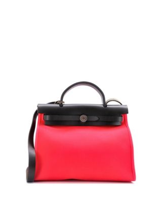 Pre-Owned HERMÈS - 31 Herbag Zip Leather and Toile