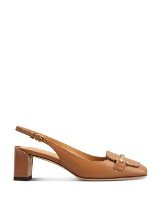 Women's Leather Loafer Pumps