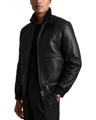 REISS - Shearling Lined Leather Jacket