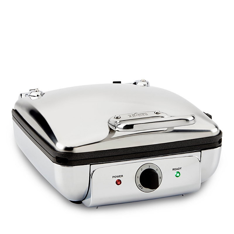 All-clad Gourmet Mechanical Stainless Steel Belgian Waffle Maker With Removable Plates In Silver