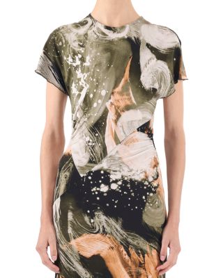 Brushstroke Printed Jersey Maxi Dress