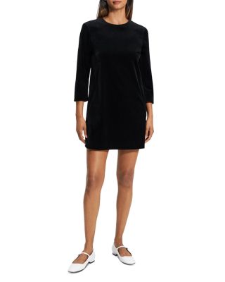 blue dress for baby girl Macie Velvet Mini Dress in Black main image 1