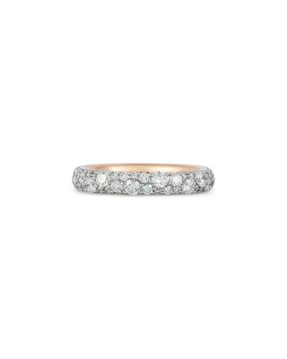 18K Rose & White Gold Diamond Pav&eacute; Eternity Band