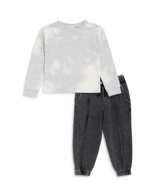 Splendid - Boys' Acid Wash Long Sleeved Top & Jogger Pants Set - Little Kid