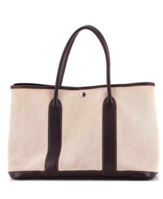 Pre-Owned Hermes 36 Garden Party Tote Toile and Leather