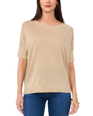 VINCE CAMUTO - Wide Neck Elbow Sleeve Top