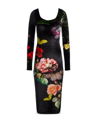 Alice+Olivia■Delora Velvet Scoop Neck Midi Dress■ドレス Alice and Olivia Delora Velvet Scoop Neck Midi Dress