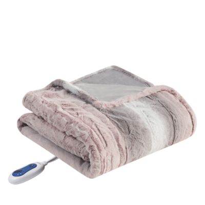 Zuri Oversized Faux Fur Heated Throw, 50" x 70"