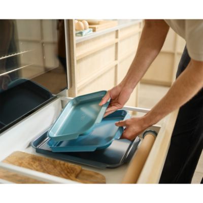 Nest Bake 3-Piece Non-Stick Cookie Sheet Set with Easy Pull Handles