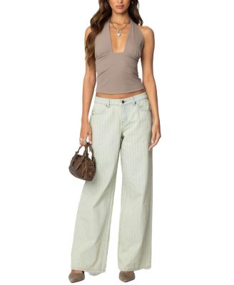 Mila Plunge Neck Halter Top