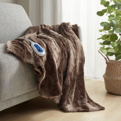 Zuri Oversized Faux Fur Heated Throw, 50" x 70"