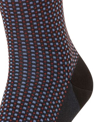 Uptown Tie Cotton & Nylon Grid Crew Socks