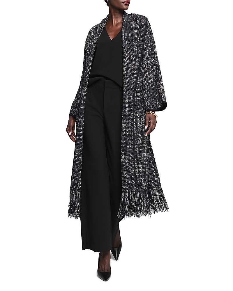 Nic + Zoe Nic+zoe Standout Fringe Jacket In Black Multi