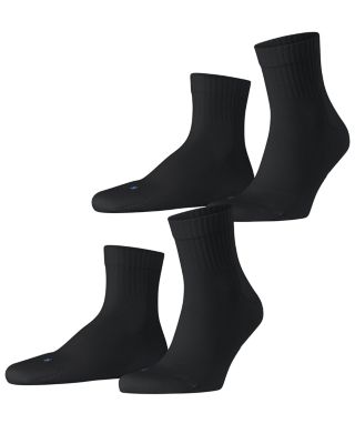 Run Cotton Blend Solid Ribbed Ankle Socks, Pack of 2