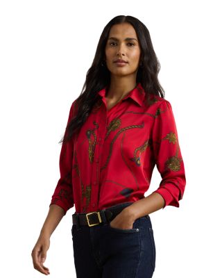 Ralph Lauren - Classic Fit Print Satin Charmeuse Shirt