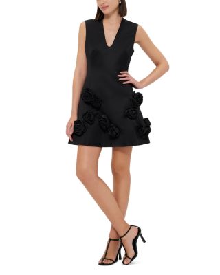 V Neck Floral Mini Dress