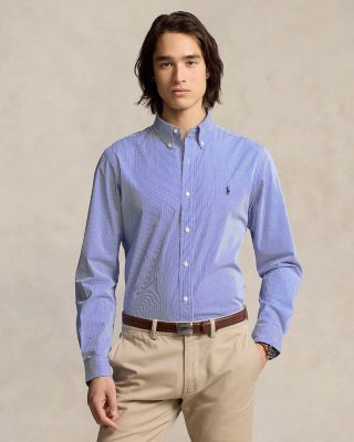 Slim Fit Long Sleeve Poplin Button Down Shirt