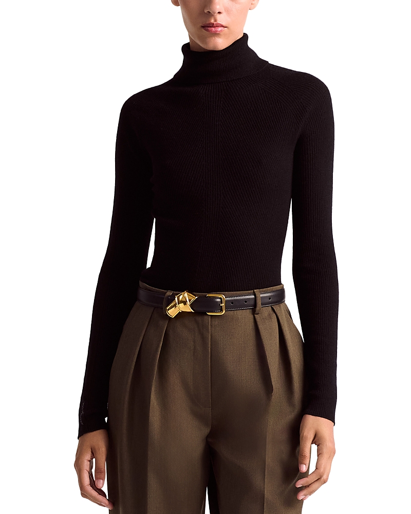 Altuzarra Demi Cashmere Ribbed Turtleneck Sweater In Black
